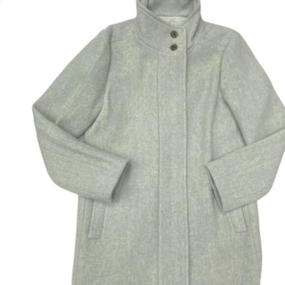 J. Crew Button Neck City Coat in Heather Dusk Gray 
Classic Preppy 1X NWT - Picture 4 of 4